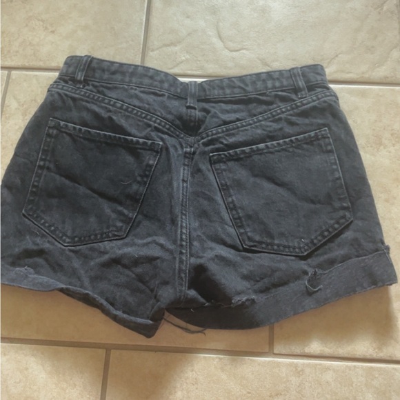 Black Denim Women's Shorts - Picture 2 of 3